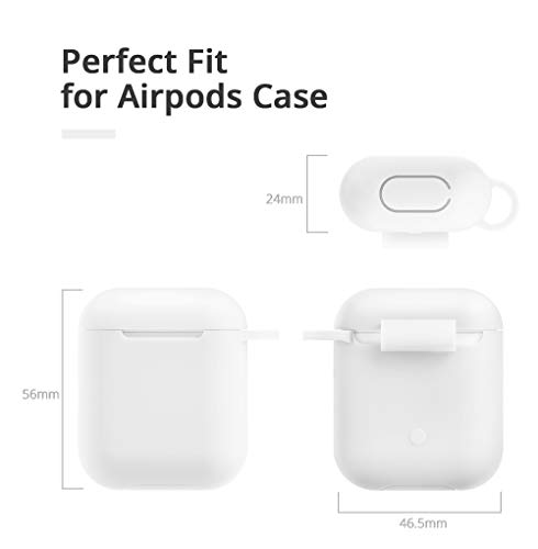 Airpods Case - BlUEWIND Drop Proof Air Pods Protective Case Cover Silicone Skin, Cute Fur Ball Airpods Keychain/Strap, Apple Airpods Accessories, Best Gift for Girls and Women, White