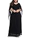 LALAGEN Womens Plus Size V Neck Formal Party Maxi Dress with Long Chiffon Cape