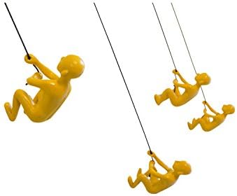 Climbing Man Yellow color set of 4 pieces Hanging Wall Piece Of Art By ELADITEMS – Solid, Durable Polyresin Construction – Handmade, Highly Motivational Home Décor Item – Wide Variety Of Colors