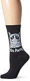 Grumpy Cat Women's Single Pack Stay Grumpy Crew Socks, Go Away, 9-11