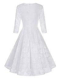 Vestido de encaje para mujer, manga 3 4, para fiesta, cóctel, boda, vestido de noche