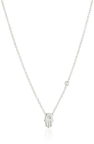 Shy by SE Hamsa Necklace with Bezel Set and Burnished Diamond