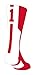 TCK Player Id Red/White Number Crew Sock (#1 - Single Sock, Small)
