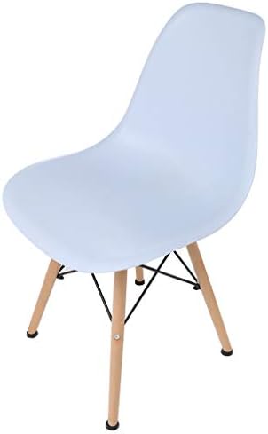 Pratcgoods 4pcs Mid Century Modern Dsw Style Dining Chair Armless Seat Lounge Side Chairs Plastic Kitchen Chairs With Beech Wood Legs For Dining Room Living Room Bedroom Kitchen