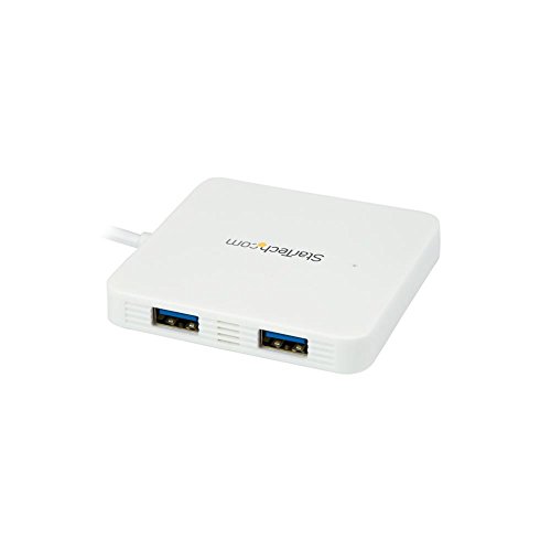 StarTech.com USB C Hub - Powered - White - 3 Port USB-C to USB-A (3x) and GbE RJ45 (1x) - USB to Ethernet - USB Port Expander