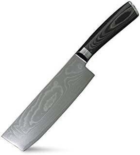 EKUER 7 Inch Japanese Damascus Steel Butcher Cleaver Boning Knife for Chopping Fruit and Vegetable ,Best Gift For Chef