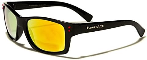 New Biohazard Men Women Mirrored Rectangle Sunglasses Full UV400 Protection VIBRANT HUT pouch