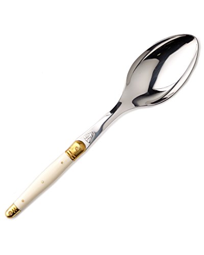 Jean DubostLaguiole Serving Spoon, Ivory Handle - Rust-Resistant Stainless Steel - Made in France