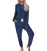Zilcremo Women Two Piece Outfits Pajamas Set Long Sleeve Pullover Tops and Long Pants Sweatsuits ...