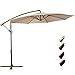 RUBEDER Offset Umbrella - 10Ft Cantilever Patio Hanging Umbrella，Outdoor Market Umbrellas with Crank Lift & Cross Base (10 Ft, Beige)