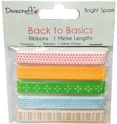Bulk Buy: Trimcraft Paper Crafts (4-Pack) Back To Basics Bright Spark Ribbons DCRB015