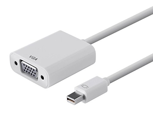 Monoprice Mini DisplayPort 1.2a / Thunderbolt to VGA Active Adapter, White (112785)
