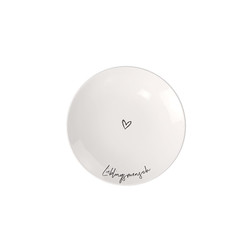 Villeroy & Boch - Statement Breakfast Plate Lieblingsmensch 21 x 21 x 2.5cm, Porcelain Plate White