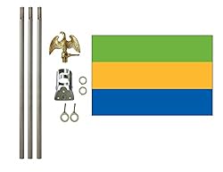 Gabon 3x5 ft Outdoor Flag and Flag Pole