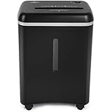 WOLVERINE 8-Sheet Super Micro Cut High Security Level P-5 Ultra Quiet Paper/Credit Card Home Office Shredder with 4.5 gallons Pullout Waste Bin SD9101 (Black)