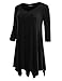 BH B.I.L.Y USA BILY Women's Plus 3/4 Sleeve Swing Loose Fit Flattering Tunic Top For Leggings