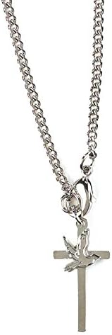 Confirmation Dove Cross Silver Plated Pendant Charm Bracelet