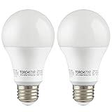 TORCHSTAR 15W Garage Door Opener LED Bulb, 100W Equivalent LED A19 Light Bulb, 1600lm Ultra-Bright 5000K Daylight, Non-Dimmable, E26 Base, UL-Listed, Damp Location Rated, Pack of 2