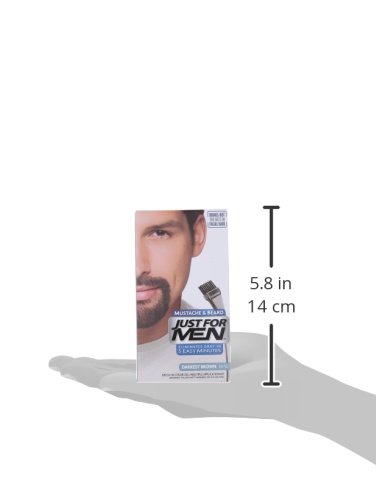 Just For Men Mustache and Beard Brush-In Color Gel, Darkest Brown (Pack of 3)