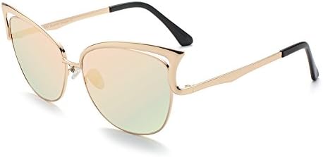 Women Sunglasses, Vintage Cateye Silver Sunglasses for Women Polarized Mirror Designer by BLUEKIKI YEUX