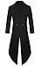 DarcChic Mens Gothic Tailcoat Jacket Black Steampunk VTG Victorian Coat (M, Black)