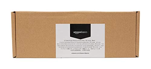AmazonBasics 6-Outlet Surge Protector Power Strip, 6-Foot Long Cord, 790 Joule - Black