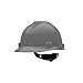 MSA 475364 V-Gard Slotted Hard Hat, Cap Style, with 4-Point Fas-Trac III Suspension, Standard, Gray