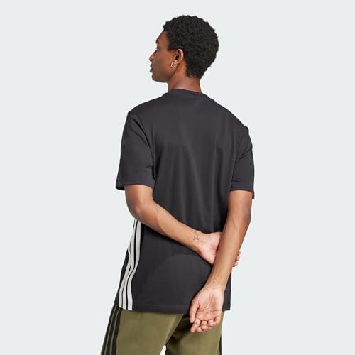 Uomo Essential Three Stripes Single Jersey Shirt, Black/White, M