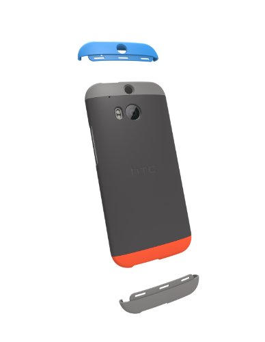 HTC Double Dip Case for HTC One (M8) - Retail Packaging - Grey/Smoke Grey/Orange