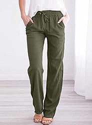 Acelitt Womens Casual Pants Capris Drawstring