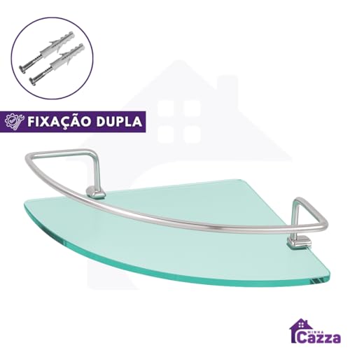 Kit 02 Porta Shampoo Suporte De Banheiro Shampoo Canto Vidro 6mm