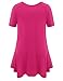 BELAROI Womens Basic Solid Loose Fit Short Sleeve Tunic T Shirt (3X,Rosepink)