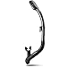 Whale Black Dry snorkel with Comfortable Silicone Mouthpiece and Purge Valve for Snorkeling and Scuba Diving