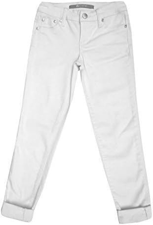 Tractr Mid-Waist Skinny Crop Denim Women Jeans,White,24