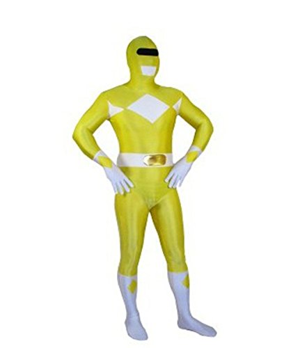 Riekinc Halloween Power Rangers Cosplay Yellow Zentai Suit Kids Costume