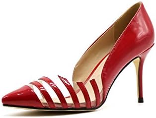 Shoebox Kicks Stripped Low-Heel Pumps (9, Red)