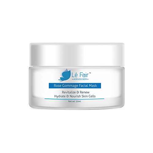 Rose Gommage Facial Mask - Hydrate Nourish Skin - Exfoliate Dead Cells - Spa Treatment Smoothing Complexion Masque - Deep Cleanses Pores - Absorbs Excess Oils Leaving Skin Revitalized & Renewed