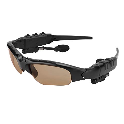 Goshyda Bluetooth Sunglasses Headsets, Wireless Audio MP3 Stereo Sound Playing Music Earphones, Hands free Calling Smart Glasses for Outdoor Cycling(Tawny)