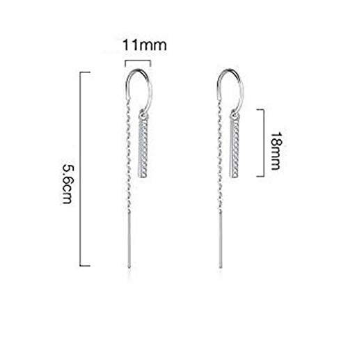 Dangle Earrings Cubic Zirconia Artificial Diamond Drop Thread Dangling Earrings Minimalism Dipped Long Chain Earring