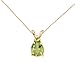14k Yellow Gold Pear Shaped Peridot Pendant with 18