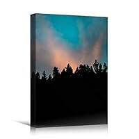 Canvas Wall Art Landscape Sunset Bedroom Contemporary Dramatic Landscape Mountain Multicolor Photography - 12x18 inches
