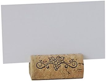 EMazing Goods Wine Cork Place Card Holders Custom Cork Card Holders Grape Swirl Set of 25 Includes Place Cards Escort Card Rustic Wine Cork Table Décor Wine Theme Wedding Cork Placecard