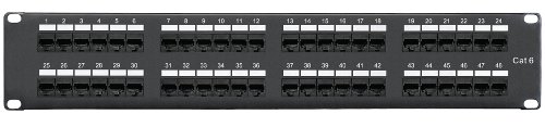 Shaxon MP117HA488-B, Category 6 Patch Panel, 48 Port, RJ45-110