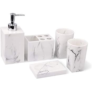 Amazon Com Jung Ford 5 Piece Bathroom Counter Top Accessory Set