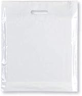 Sabco White Patch Handle Carrier Bags Heavy Duty Plastic Shopping Bags 15x18" view 2