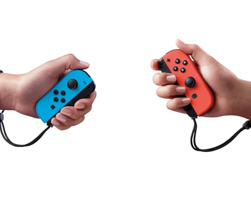 Nintendo, Controle Nintendo Switch, Joy-Con, Esquerdo e Direito, Versátil, Azul Neon e Vermelho Neon