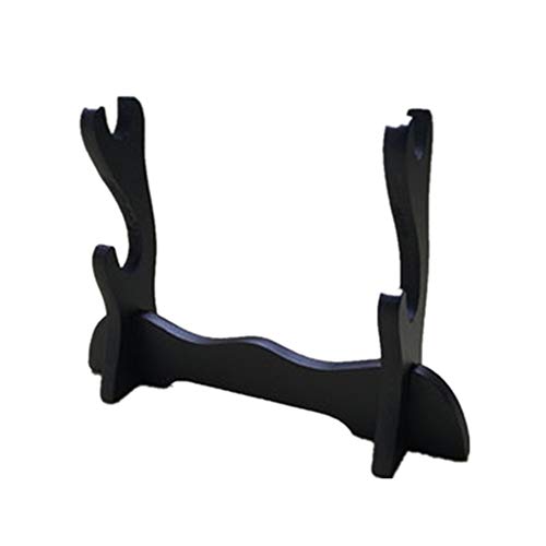 CNLQ Wooden Single Samurai Sword Stand Display for Katana Wakizashi Tanto (2 Tiers) - Thumbnail 3