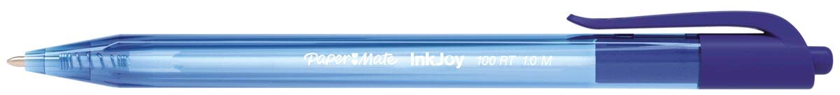 Paper Mate 40558 Inkjoy 100 - Penna a sfera, Punta Media, inchiostro Ultra morbido, resistente alle sbavature, retrattile, 0,5 mm, blu
