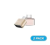 2 Pack,Faost Micro USB OTG to USB Adapter, Micro USB Male OTG to USB Female Adapter, Golden One and Rose Golden One