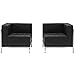 Flash Furniture HERCULES Imagination Series Black LeatherSoft 2 Piece Corner Chair Set